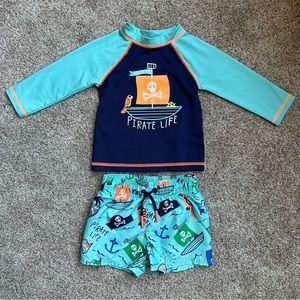NWOT Rashguard and Swim Trunks